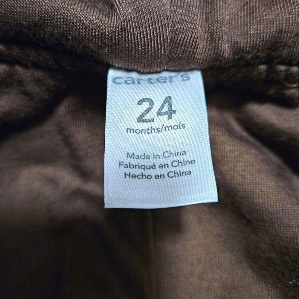 Carter's 24M Monkey Costume 2 Piece Brown Fleece Hoodie Pants Halloween - Picture 12 of 13
